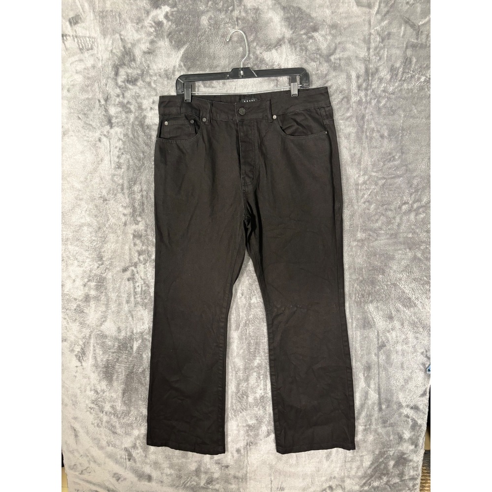 Boohoo MAN Mens Black Straight Leg Denim Jeans 5-Pocket Solid Casual Pants